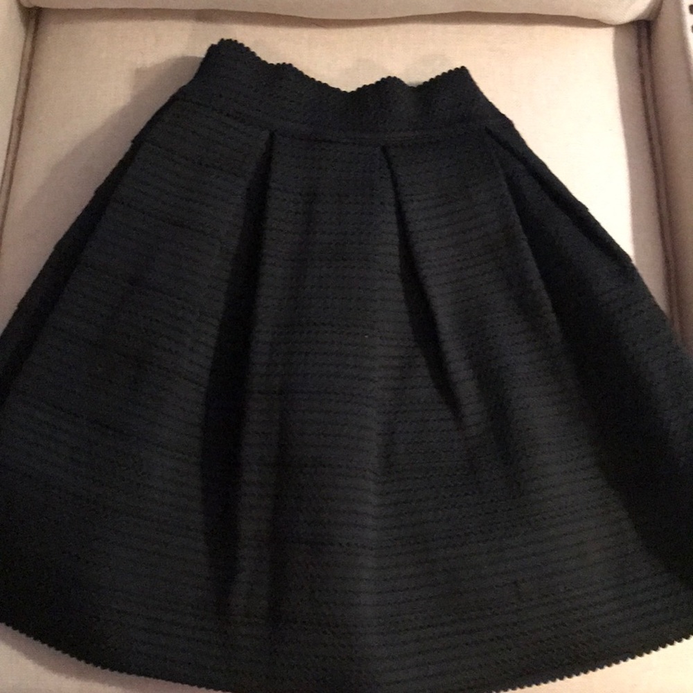 High waisted structured black mini skirt